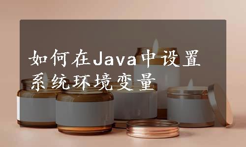 如何在Java中设置系统环境变量