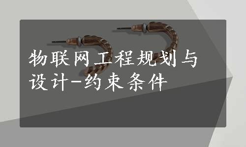 物联网工程规划与设计-约束条件