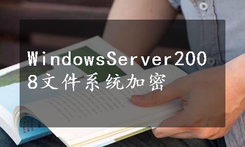 WindowsServer2008文件系统加密