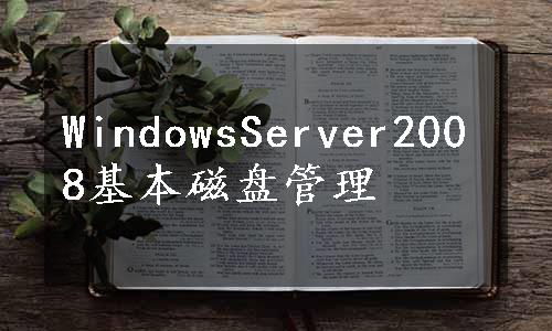 WindowsServer2008基本磁盘管理