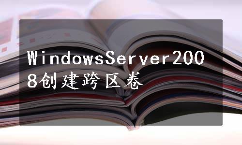 WindowsServer2008创建跨区卷