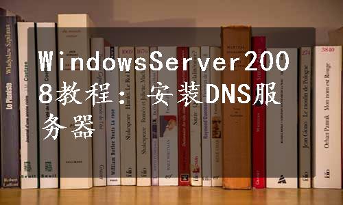 WindowsServer2008教程：安装DNS服务器