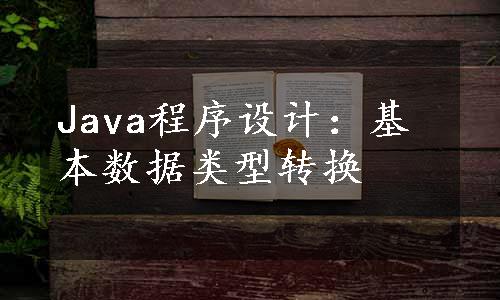 Java程序设计：基本数据类型转换