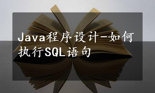 Java程序设计-如何执行SQL语句