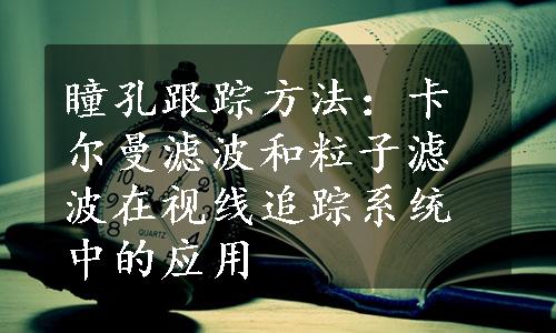 瞳孔跟踪方法：卡尔曼滤波和粒子滤波在视线追踪系统中的应用