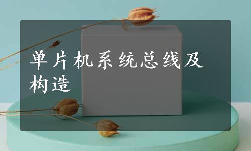 单片机系统总线及构造