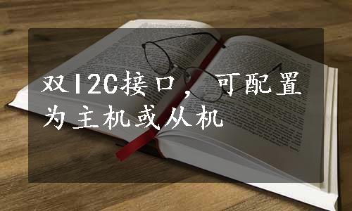 双I2C接口，可配置为主机或从机