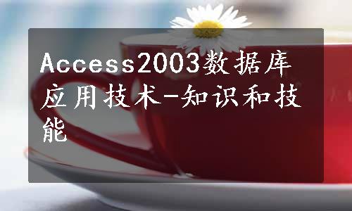 Access2003数据库应用技术-知识和技能