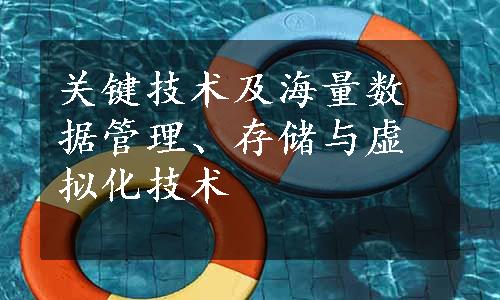 关键技术及海量数据管理、存储与虚拟化技术