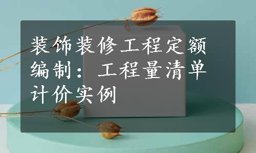 装饰装修工程定额编制：工程量清单计价实例