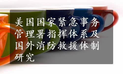 美国国家紧急事务管理署指挥体系及国外消防救援体制研究