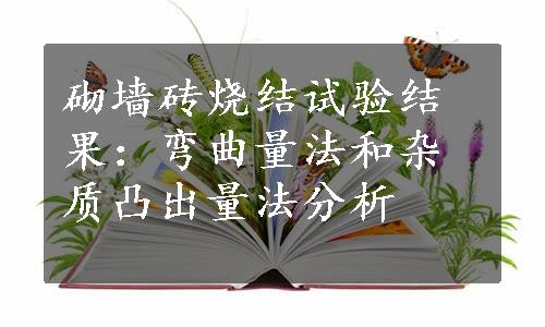 砌墙砖烧结试验结果：弯曲量法和杂质凸出量法分析