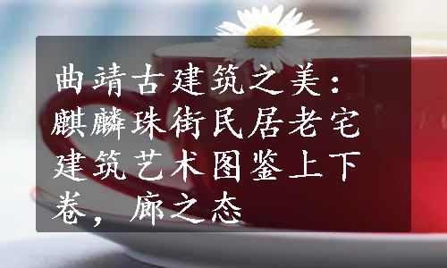 曲靖古建筑之美：麒麟珠街民居老宅建筑艺术图鉴上下卷，廊之态