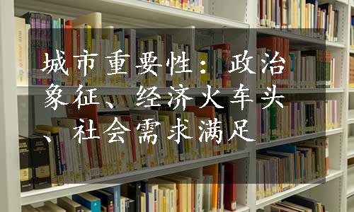 城市重要性：政治象征、经济火车头、社会需求满足