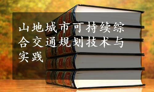 山地城市可持续综合交通规划技术与实践