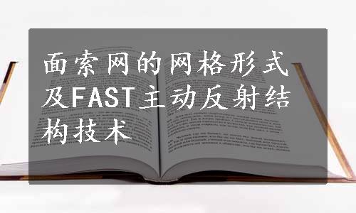 面索网的网格形式及FAST主动反射结构技术