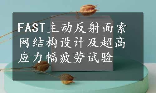 FAST主动反射面索网结构设计及超高应力幅疲劳试验