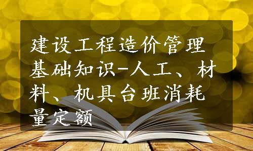 建设工程造价管理基础知识-人工、材料、机具台班消耗量定额