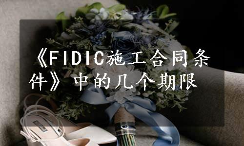 《FIDIC施工合同条件》中的几个期限