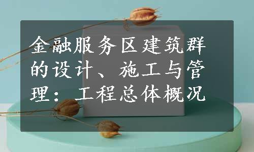 金融服务区建筑群的设计、施工与管理：工程总体概况