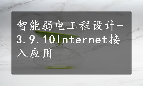 智能弱电工程设计-3.9.10Internet接入应用