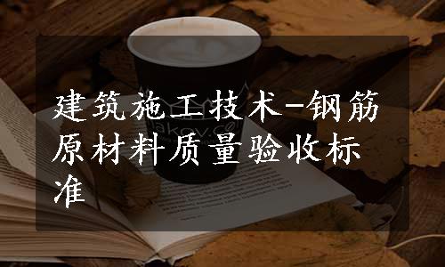 建筑施工技术-钢筋原材料质量验收标准