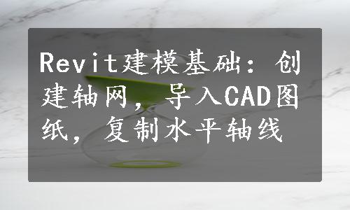 Revit建模基础：创建轴网，导入CAD图纸，复制水平轴线