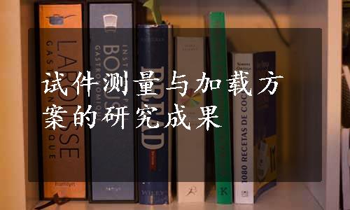 试件测量与加载方案的研究成果