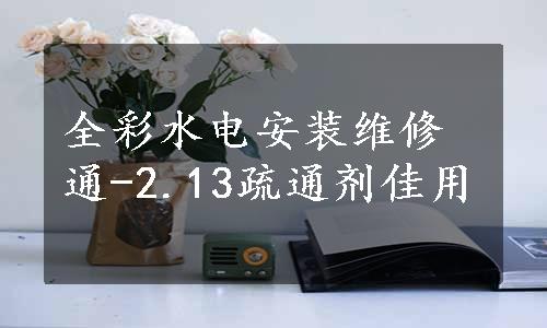 全彩水电安装维修通-2.13疏通剂佳用