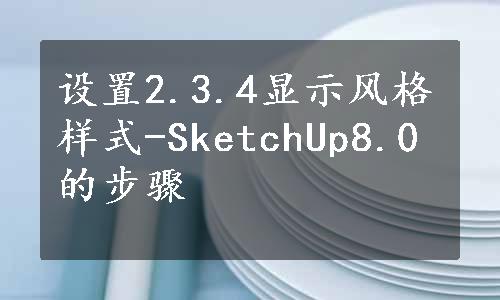 设置2.3.4显示风格样式-SketchUp8.0的步骤