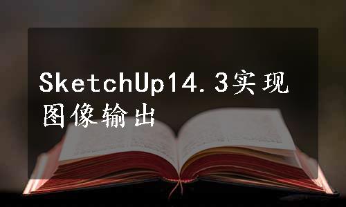 SketchUp14.3实现图像输出