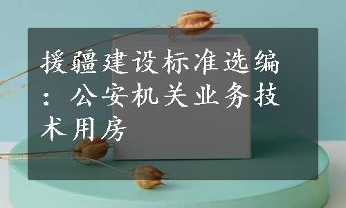 援疆建设标准选编：公安机关业务技术用房