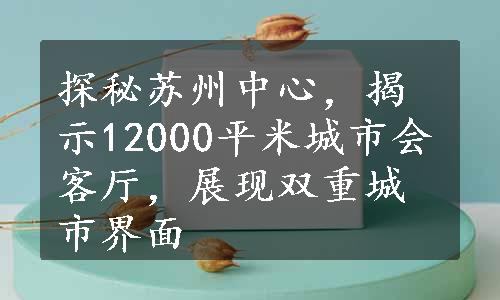 探秘苏州中心，揭示12000平米城市会客厅，展现双重城市界面