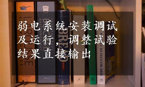 弱电系统安装调试及运行，调整试验结果直接输出