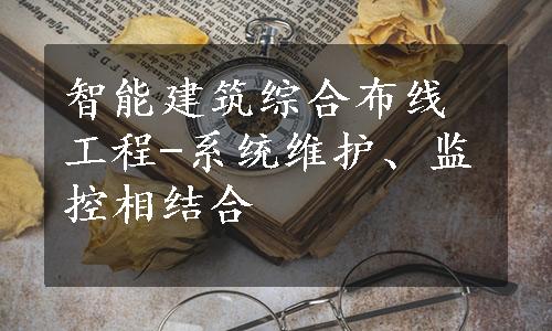 智能建筑综合布线工程-系统维护、监控相结合