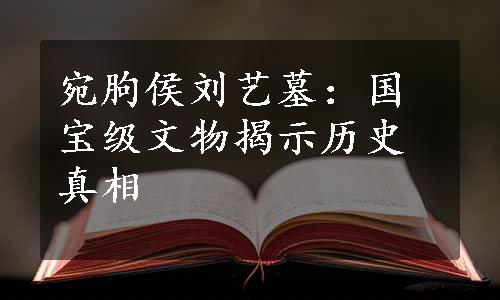 宛朐侯刘艺墓：国宝级文物揭示历史真相