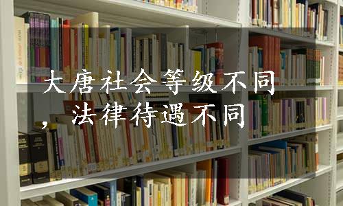 大唐社会等级不同，法律待遇不同