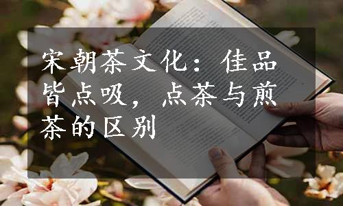 宋朝茶文化：佳品皆点吸，点茶与煎茶的区别