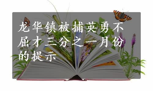 龙华镇被捕英勇不屈才三分之一月份的提示