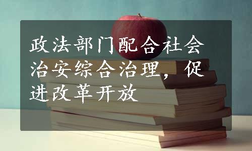 政法部门配合社会治安综合治理，促进改革开放