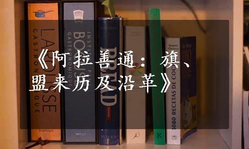 《阿拉善通：旗、盟来历及沿革》