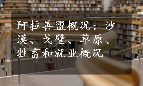 阿拉善盟概况：沙漠、戈壁、草原、牲畜和就业概况