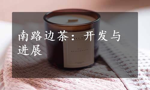 南路边茶：开发与进展