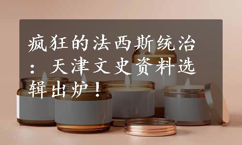 疯狂的法西斯统治：天津文史资料选辑出炉！