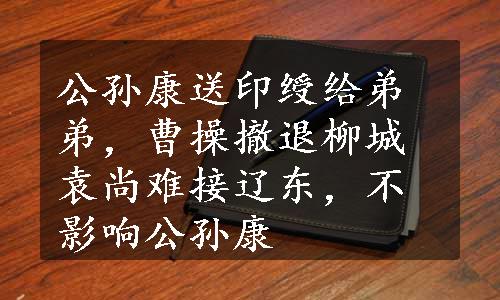 公孙康送印绶给弟弟，曹操撤退柳城袁尚难接辽东，不影响公孙康