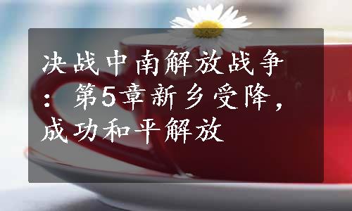 决战中南解放战争：第5章新乡受降，成功和平解放