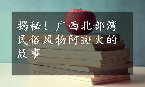 揭秘！广西北部湾民俗风物阿斑火的故事