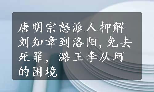 唐明宗怒派人押解刘知章到洛阳,免去死罪，潞王李从珂的困境