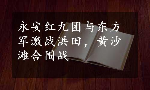 永安红九团与东方军激战洪田，黄沙滩合围战