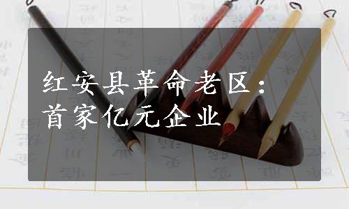 红安县革命老区：首家亿元企业